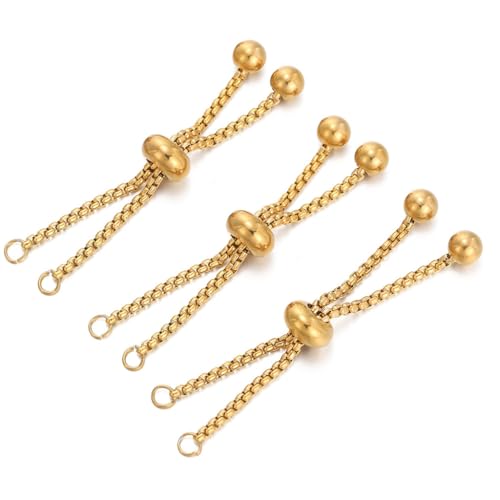 3Pieces Expandable Chain Stainless Steel Chain Bracelet Making Extender Chain
