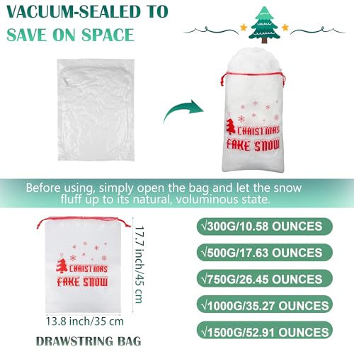 Fausse neige décorative douce et moelleuse pour manteau de cheminée - 3