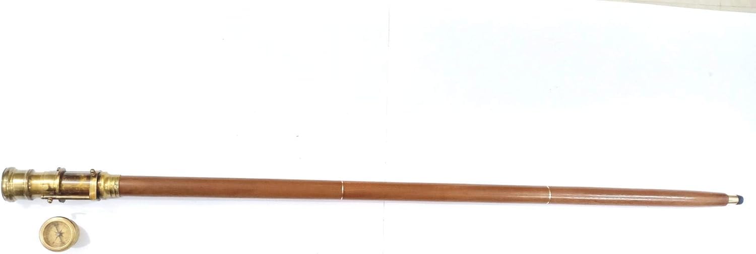 Antico 3 telescopio pieghevole bastone da passeggio marino telescopio canna