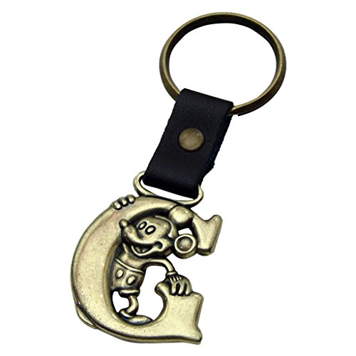 Porte-clés Mickey Mouse lettre G en laiton véritable au design intemporel