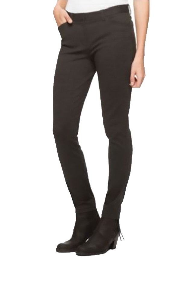 Andrew Marc Womens Black Charcoal Heathered Ponte Pants Stretch 6