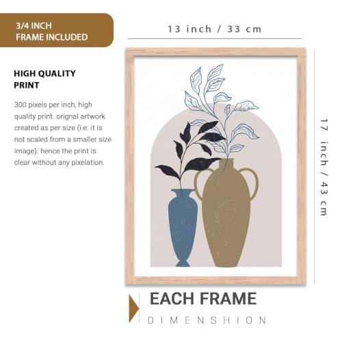 Image of kotart Painting for Wall Decoration - Modern Art Wall Decor Framed Painting for Living Room Bedroom - Framed Wall Posters /Paintings with Frame Set of 3 (Art 1, 13x17 inch)