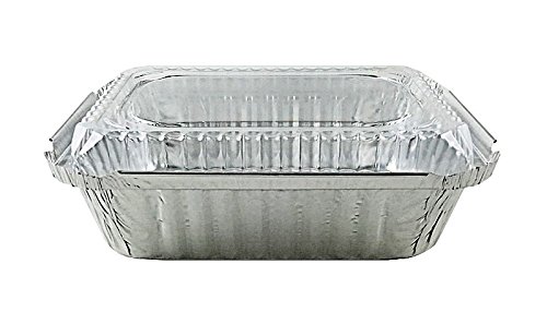Handi-Foil 1 1/2 lb. Oblong"Deep" Aluminum Take-Out Storage Pan w/Dome Lid (Pack of 50)