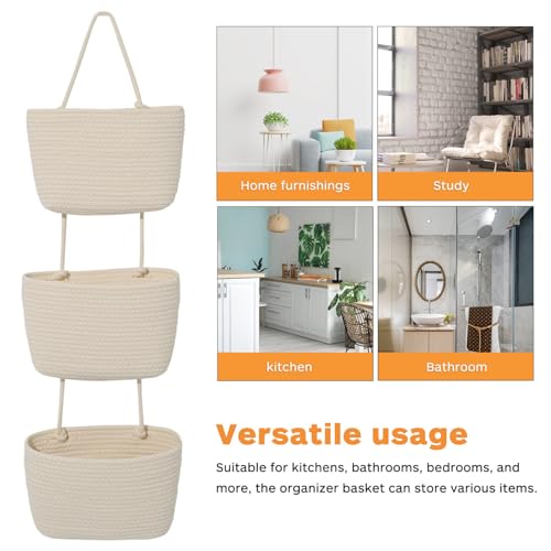Cesta colgante tejida funcional Kichvoe con diseño artesanal elegante 7