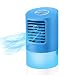 Vosarea Portable Air Conditioner Fan, Mini Personal Evaporative Air Cooler with 3 Wind Speeds Small Desktop Cooling Fan Super Quiet Personal Table Fan Compact Air Cooler with US Plug (Blue)