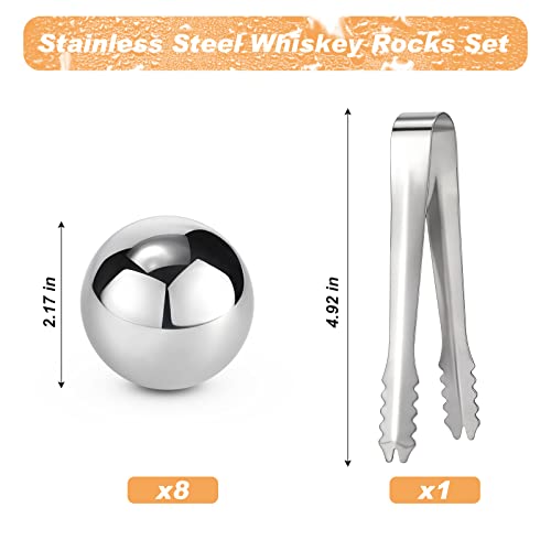 Set de 8 bolas de whisky de acero inoxidable Gerrii miniatura 2