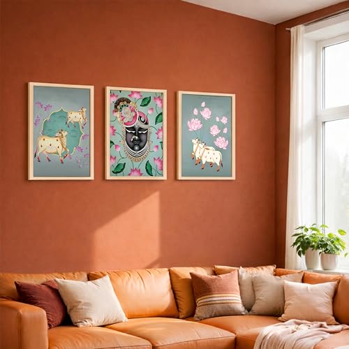 Image of NoWorries Decorative Wall Paintings for Living Room | Set of Wall Frames for Home Decor & Wall Hangings | Modern Home Decoration Items with Synthetic Engineered Wooden Frames | 13x17 Inches (MIN-8)