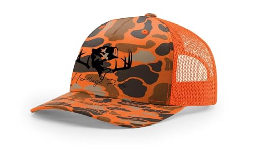 Image of Heritage Pride Deer Hunting Fishing Duck Hunt Mens Embroidered Mesh Back Trucker Hat