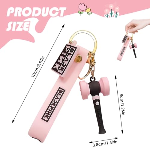 Wvu & Wvo Blackpink - Porte-clés rose avec texte en anglais "Blackpink", design de personnages pour concerts et clubs de soutien – vue 2