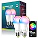 Oumida Bombilla LED Inteligente Wi-Fi, Multicolor, Regulable, Bombilla RGB,Casquillo E27, 9W, 806 lúmenes para Google Home/Alexa,Paquete 2