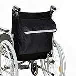 Wheelchair Backpack,Large Capacity Wheelchair Bags for Back of Chair,1PCS Black Universal Wheelchair Bag,Waterproof Wheelchair Storage Bag for Most Wheelchair, Scooter, Walker,Rollator