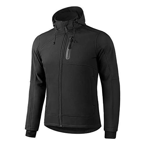 KUTOOK Chaqueta Cortavientos Hombre Chaqueta Softshell Invierno Impermeable con Capucha Extraíble para Trekking Senderismo Escalada Running Las Actividades Al Aire Libre y El Uso Cotidiano(3XL)