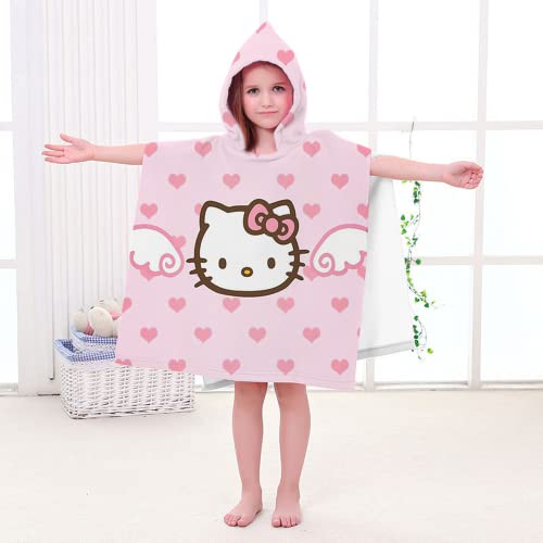 LLIBCO Poncho de Bain Enfant ,Microfibre Serviette de Bain Enfants, Serviette de Plage Enfant pour la Plage, la Piscine, Super Doux Séchage Rapide, 75x110cm Cover