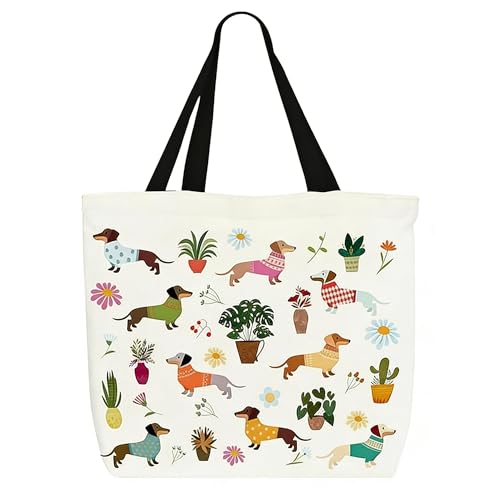 Bolso Teckel, 40 x 38 cm Bolso tote para mujer, bolso de lona estampado, bolsos de algodón para la compra, tote grande blanco de lona para ir de compras, regalos Bolso Teckel, 40 x 38 cm Bolso tote para mujer, bolso de lona estampado, bolsos de algodón para la compra, tote grande blanco de lona para ir de compras, regalos