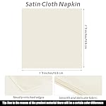 MCEAST Satin Cloth Napkins and Napkin Rings Set of 8, Smooth Fabric Table Napkins and Napkin Holder for Wedding, Birthday Dinner Party, Family Gatherings, Table Decor (Ivory, 17 x 17 Inches) - Image 2