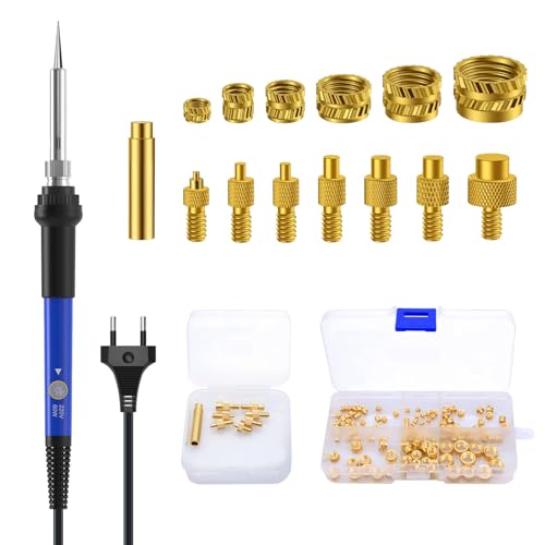 Juego de puntas de soldadura, juego de 7 piezas, puntas de soldadura y 130 piezas, insertos roscados M2-M8, compatible con accesorios de impresora 3D