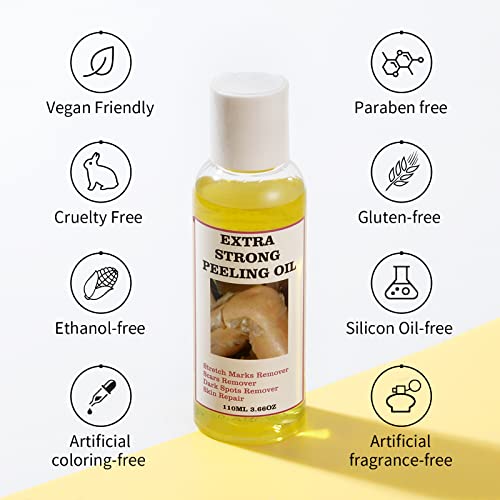 Peeling Oil For Dark Skin, Yellow Peeling Oil With Salicylic Sodium Hyaluronate, Strong Peeling Oil Extra Strength, Exfoliating Peeling Solution For Body All Skin Type - 110Ml/3.66 Oz #TOP6