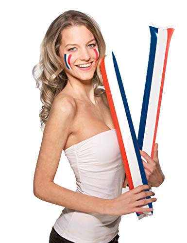 COOLMP Lot de 12 - 2 Clap Clap Supporter France - Taille Unique - Accessoires de fête, Costume, déguisement, Jeux, Jouets