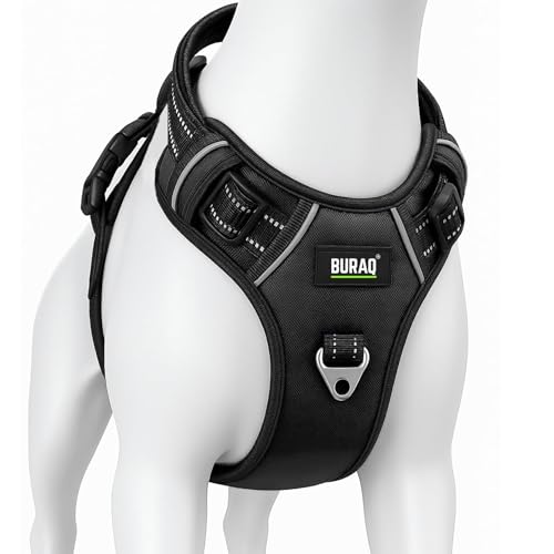 BURAQ Dog Harness | No Pull Dog Belt | Reflective Dog Vest Oxford Fabric | Soft Padded Easy Control Dog Chest Belt | No More Pulling Or Choking | for 
