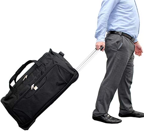 Bon Goût Large Wheely Travel Duffel Bag Telescopic Metal Frame Pull Handle Lightweight 82 Litre