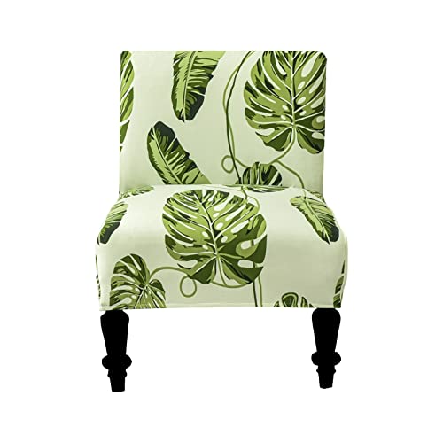 Image of Eco-Ancheng Armless Chair Slipcover Removable Armless Accent Chairs Covers Washable Armless Slipper Chair Slipcover Printed Armless Chair Furniture Protector Covers for Living Dining Room Hotel