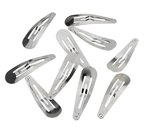 Metal Silver 50 Pcs Mini Small 30mm Snap Hair Clips Hair pins Hair Barrettes Hair Accessories