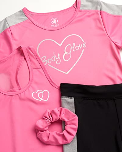 Body Glove Girls' Active Shorts Set - 6 Piece T-Shirt, Tank Top, Bike Shorts or Gym Shorts (7-12),
