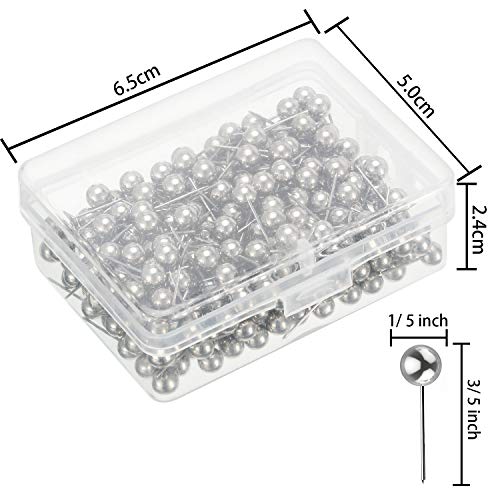 Map Tacks Push Pins Small Size 300 Packs (Silver, 1/5 Inch) #TOP1
