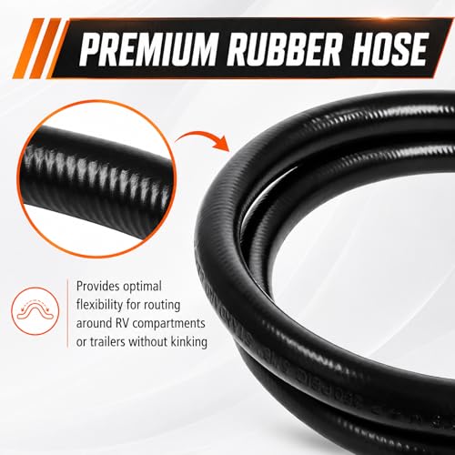 Image of Wadoy RV Propane Hose Connector Assembly 3 Foot - 3 /8 inch Female Flare x 3 /8 inch Female Flare Quick Connect Hose 59913 (Total length 3.28ft)