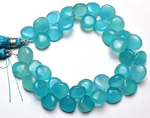 Chalcédoine bleu ciel en forme de cœur pour la création de bijoux uniques - 4