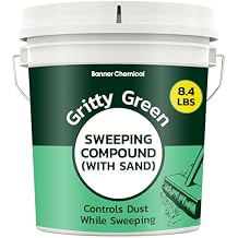 Gritty Green Sweeping Compound with Sand Effective Dust Control on Cement & Unfinished Floors, Grit and Sand Breaks Up Loose Dust for an Even Deeper Clean, Oil Free, Made in USA 8.4 lbs