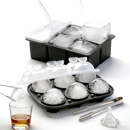Bandejas de hielo grandes de silicona con tapa sellada y pinza, set de 2 miniatura 1