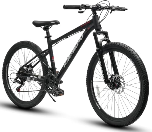 Ecarpat 26 Inch Mountain Bike Aluminum Frame, Women Men's 21 Speeds Mountain Bike with Disc Brakes and Front Suspension, Lightweight Sport Teens Bicycle Suitable for 5'2'-6'2' Tall Riders