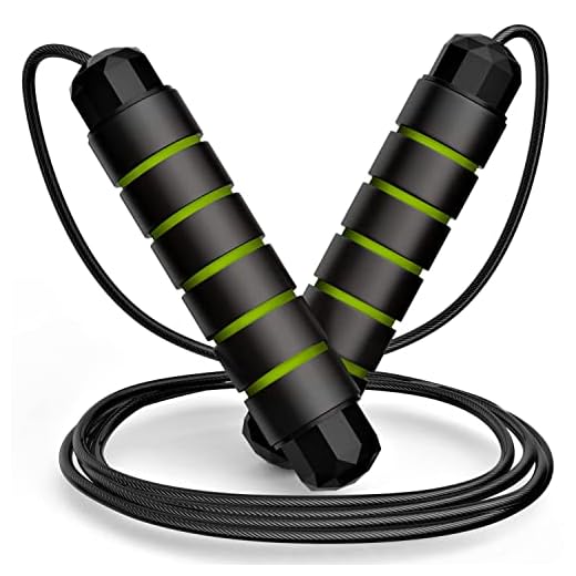 Jump Rope, Tangle-Free Rapid Speed Jumping Rope Cable with Ball Bearings for Women, Men, and Kids, Adjustable Steel Jump Rope Workout with Foam Handles for Fitness,1 Pck,Green