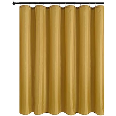Biscaynebay Duschvorhang in Hotelqualität, 183 x 183 cm, goldfarben, wasserabweisend, rostbeständige Ösen und beschwerter Saum Cover