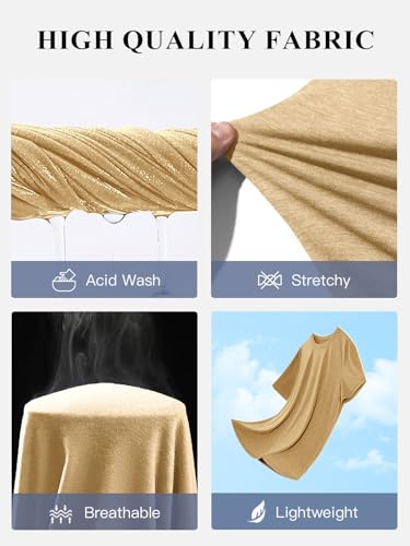 Runcati Mens Short Sleeve T-Shirts Classic Crew Neck Casual Shirt Summer Basic Lightweight Fashion Moisture Wicking Tees