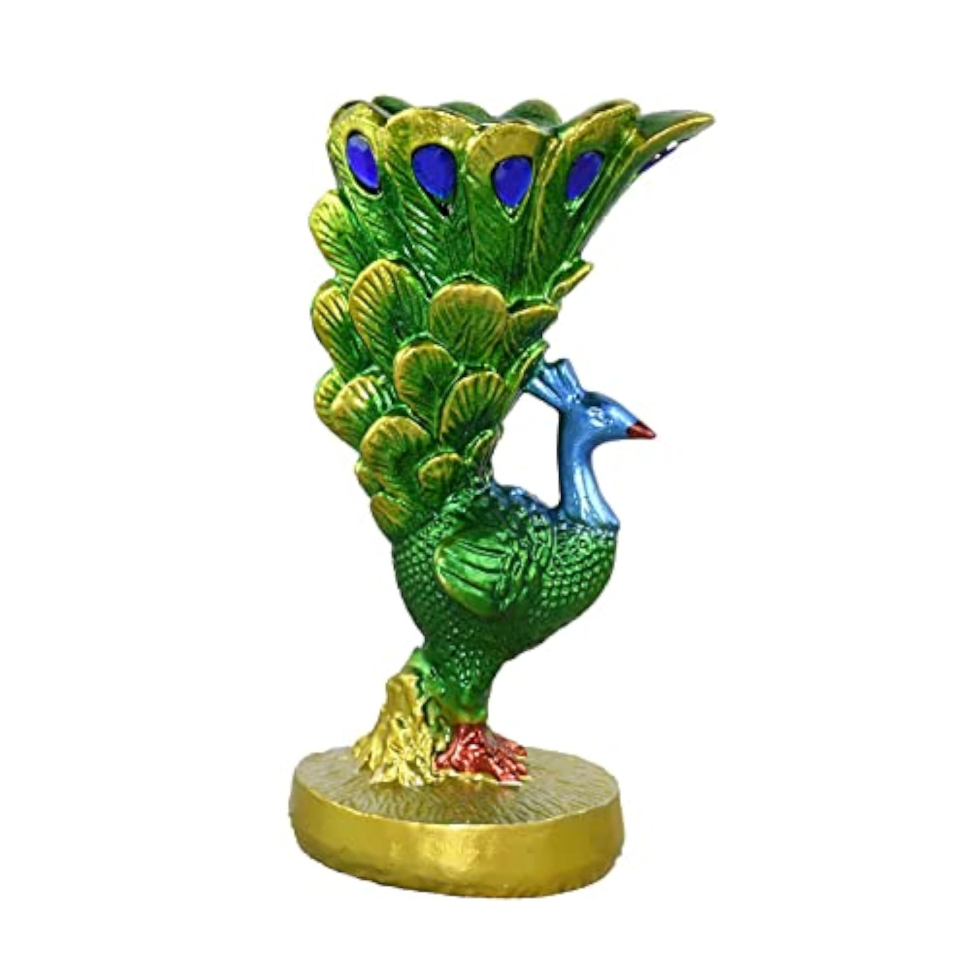 Peacock Candle Holder Sculpture for Table Centerpiece