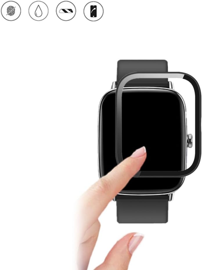 Screen Protector for TGW01 / IDW28 1.85'' Smart Watch, 3D Full Screen Coverage PMMA Protective Film Compatible for YMZ TGW01 / KIBFLE TGW01 / SOUYIE IDW28 / Yoever 1.85'' Smartwatch (3 PCS)