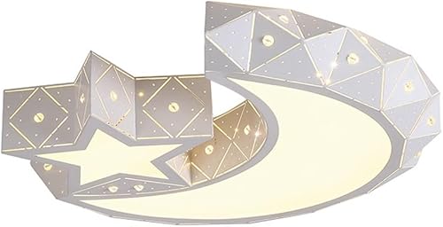 Lámpara de techo LED moderna para habitación de niños, lámpara de techo de estrella blanca y luna, iluminación interior para sala de estar, cocina,