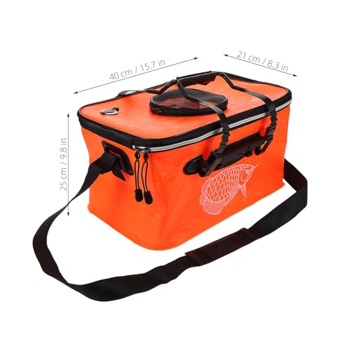Cubo de pesca plegable antitirones contenedor de cebo con rejilla superior 2
