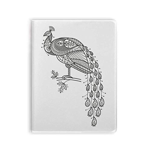 Carnet de notes coloré oiseau paon avec couverture en gomme souple