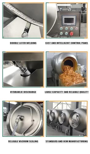 Vacuum meat tumbler safety features digital display close-up