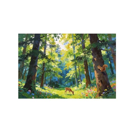 Impressions sur toile arbre forêt printemps 60x90cm image muraux salon
