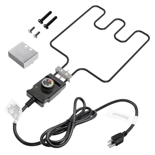 Universal Electric Smoker and Grill Heating Element Replacement Part with Adjustable Thermostat Cord Controlle for Masterbuilt Smokers & Turkey Fryers 1500 Watts