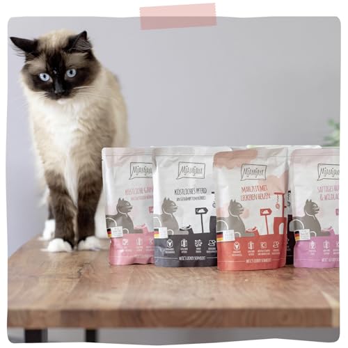 MjAMjAM - Premium Nassfutter für Katzen - Quetschie - Mahlzeit mit leckeren Herzen, 12er Pack (12 x 125 g)… – Ansicht 6