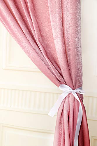 Sherway 2 Panels 4.8 Feet X 10 Feet Dusty Rose Thick Satin Backdrop Drapes, Non-Transparent Soft Window Curtains For Wedding Party Ceremony Stage Décor #TOP4