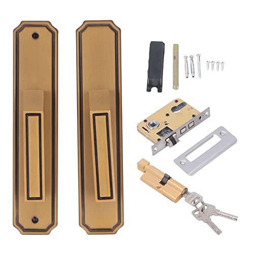 Hapivida Juego de Manilla y Cerradura para Puerta, con Llave Silenciosa de Aleación de Aluminio, 6,3 x 12,6 cm, Resistente, Ideal para Dormitorio Hotel Balcón
