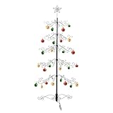 HOHIYA Christmas Tree Xmas Wrought Iron Display Stand Metal Ornament 7 to 8 Feet(Black)