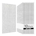 Olanglab Acoustic Wall Panels 10 Pack, 48 x 24 per Acoustic Panels Sound Absorbing, Decorative Sound Panels for Home Studio and Office, Silver Gray