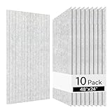 Olanglab Acoustic Wall Panels 10 Pack, 48 x 24 per Acoustic Panels Sound Absorbing, Decorative Sound Panels for Home Studio and Office, Silver Gray